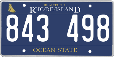 RI license plate 843498