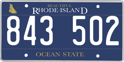 RI license plate 843502