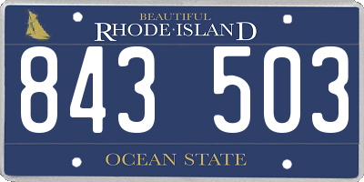 RI license plate 843503