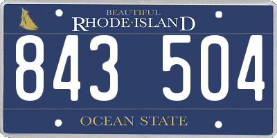 RI license plate 843504