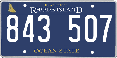 RI license plate 843507