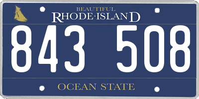 RI license plate 843508