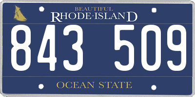 RI license plate 843509