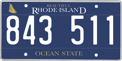 RI license plate 843511