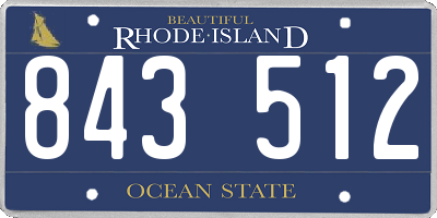 RI license plate 843512