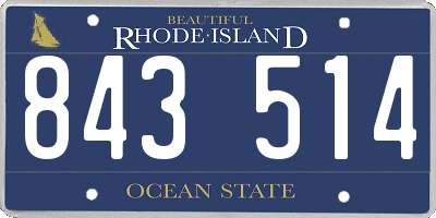 RI license plate 843514