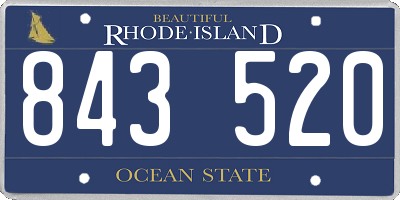 RI license plate 843520