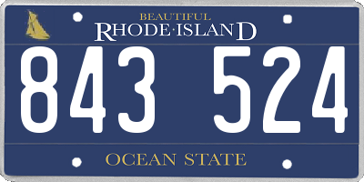 RI license plate 843524