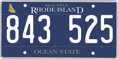 RI license plate 843525