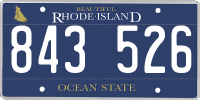 RI license plate 843526