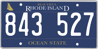 RI license plate 843527