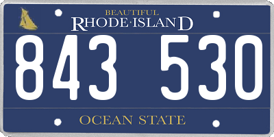 RI license plate 843530