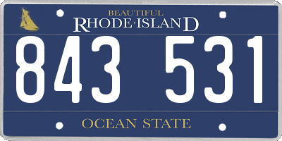 RI license plate 843531