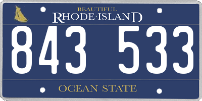 RI license plate 843533