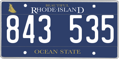 RI license plate 843535