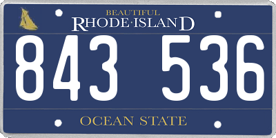 RI license plate 843536