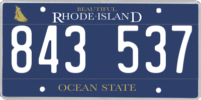 RI license plate 843537