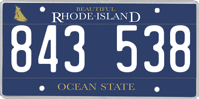 RI license plate 843538
