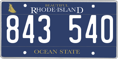 RI license plate 843540