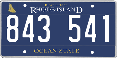 RI license plate 843541