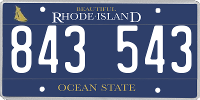 RI license plate 843543