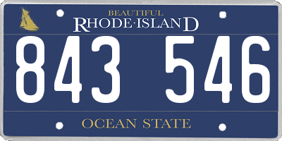 RI license plate 843546
