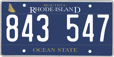 RI license plate 843547