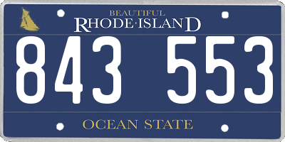 RI license plate 843553