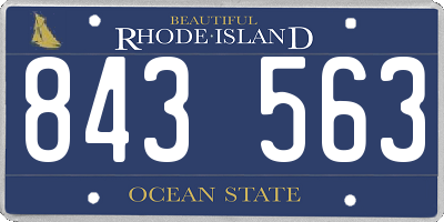RI license plate 843563