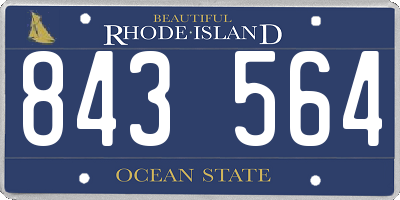 RI license plate 843564