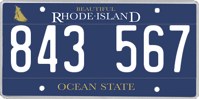 RI license plate 843567