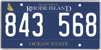 RI license plate 843568