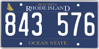 RI license plate 843576
