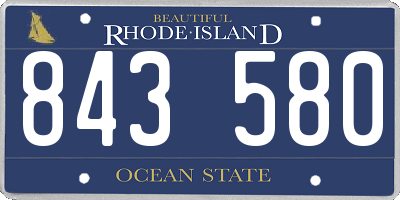 RI license plate 843580
