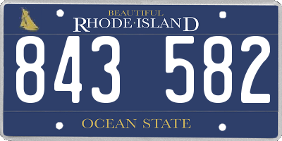 RI license plate 843582