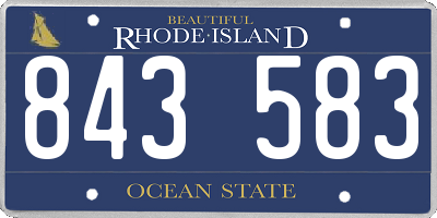 RI license plate 843583