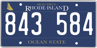 RI license plate 843584