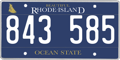 RI license plate 843585