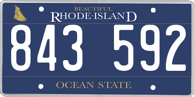 RI license plate 843592