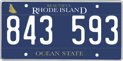 RI license plate 843593