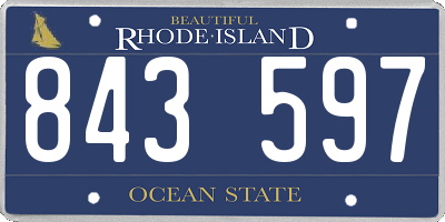 RI license plate 843597