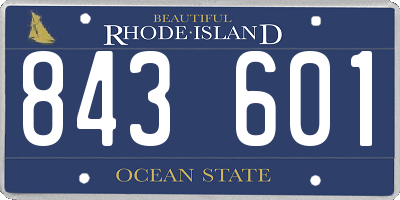 RI license plate 843601