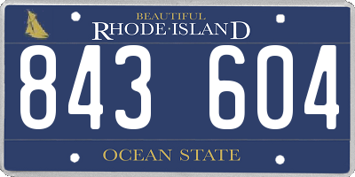 RI license plate 843604