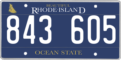RI license plate 843605
