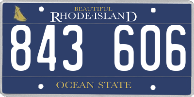 RI license plate 843606