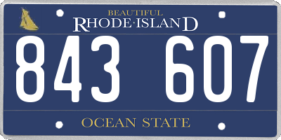 RI license plate 843607