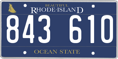 RI license plate 843610