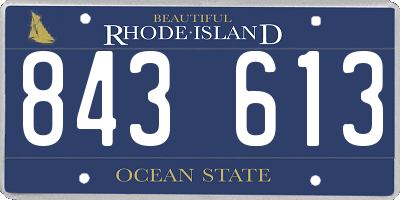 RI license plate 843613
