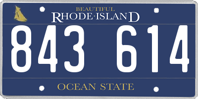 RI license plate 843614