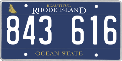 RI license plate 843616